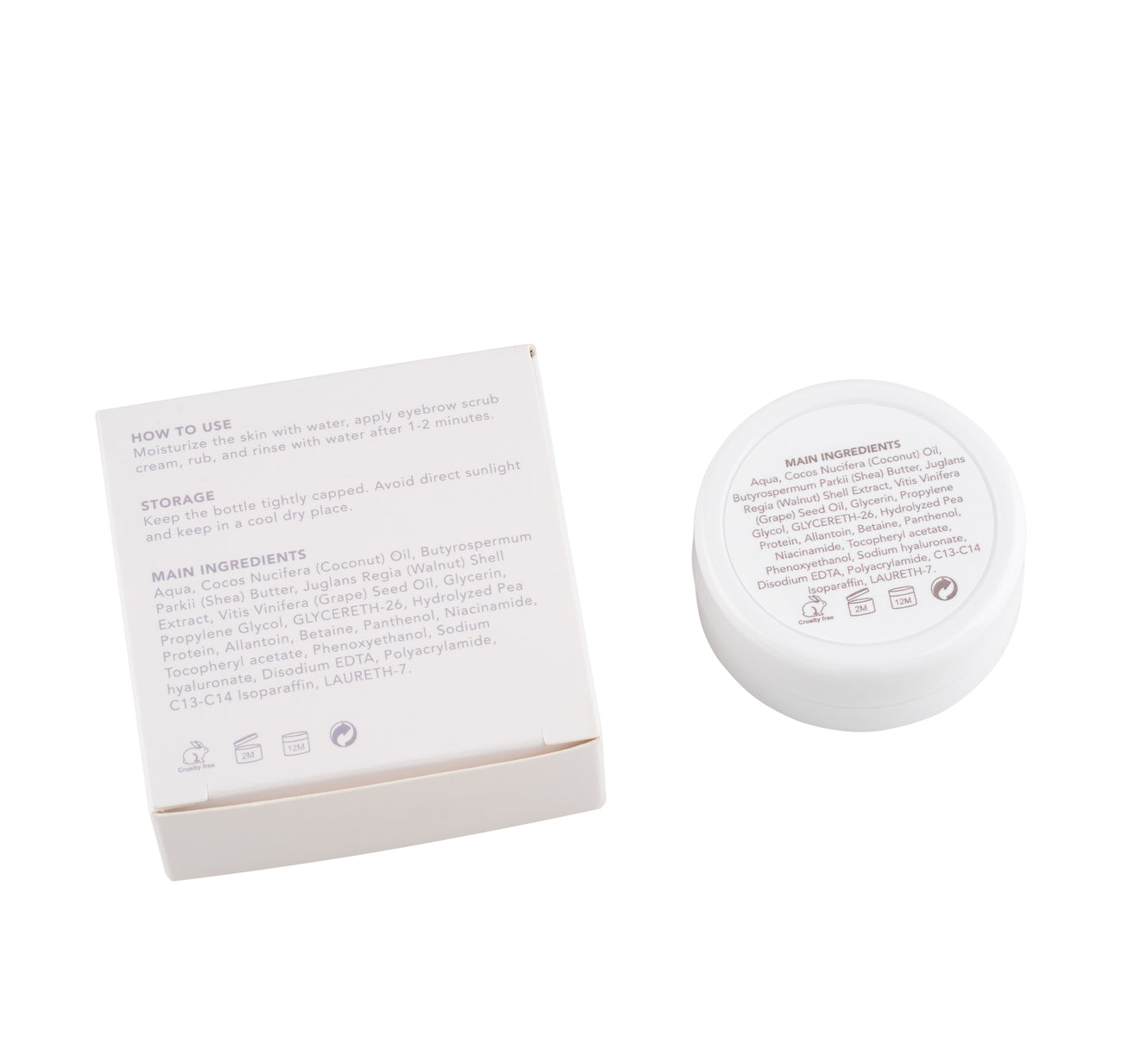Scrub sourcils et paupières